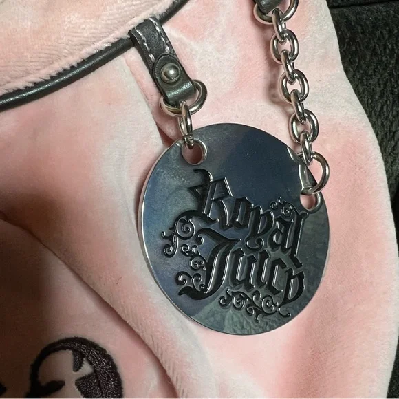 Vintage Y2K Juicy Couture Baby Pink Velour Crown Hobo Shoulder Bag - Picture 2 of 16